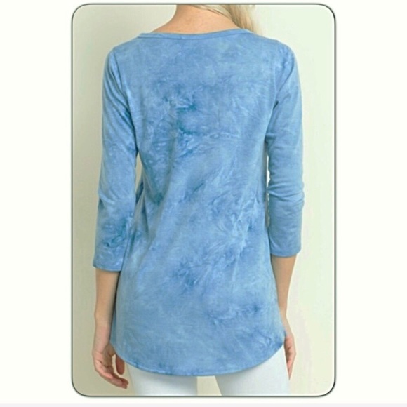 Soft TieDye Strappy Collar Tunic Top SM - Picture 5 of 7